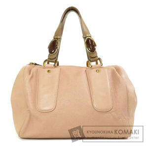 Chloe logo embossed tote bag leather